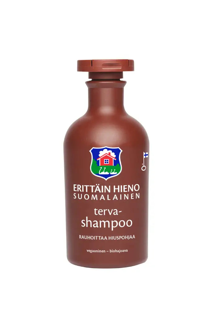 Terva shampoo er en 300 ml tjæreshampoo, der bruges ved forskellige hovedbundsproblemer såsom eksem, skæl, psoriasis o.lign.